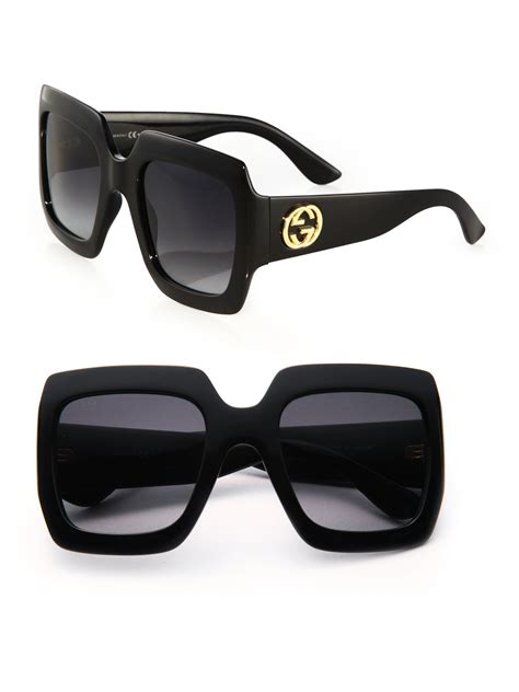 gucci glasses black|Gucci oversized square sunglasses black.